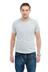 Image showing healthy fit young man islated on white background