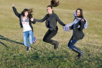 Image showing group of teens have fun outdoor