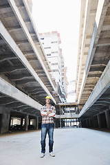 Image showing hard worker on construction site