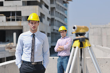 Image showing Team of architects on construciton site