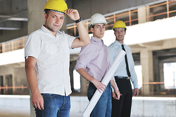 Image showing Team of architects on construciton site