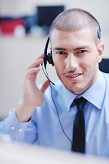 Image showing businessman with a headset