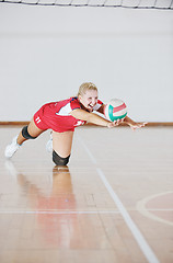 Image showing girl playing volleyball game