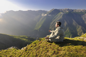 Image showing fresh sunrise at mountain 