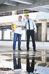 Image showing Team of architects on construciton site