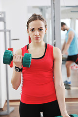 Image showing woman fitness workout with weights