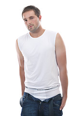 Image showing healthy fit young man islated on white background