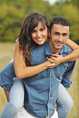 Image showing happy young couple have romantic time outdoor