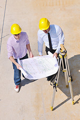 Image showing Team of architects on construciton site