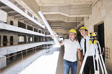 Image showing Team of architects on construciton site