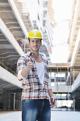 Image showing hard worker on construction site