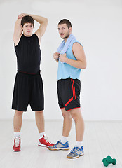 Image showing young adults exercise fitness 