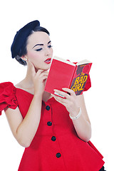 Image showing beautiful young woman read book