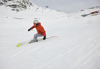 Image showing  skiing on on now at winter season