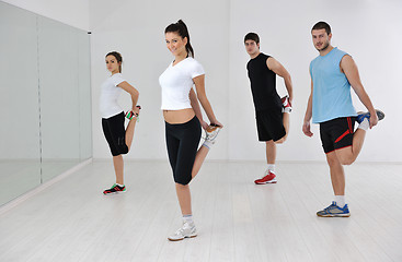 Image showing young people group in fitness club