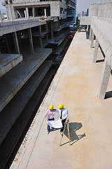 Image showing Team of architects on construciton site