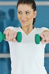 Image showing woman fitness workout with weights
