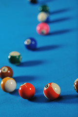 Image showing young man play pro billiard game 