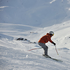 Image showing  skiing on on now at winter season