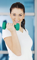 Image showing woman fitness workout with weights