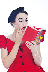 Image showing beautiful young woman read book