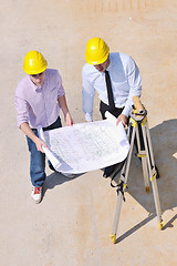 Image showing Team of architects on construciton site