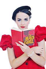 Image showing beautiful young woman read book