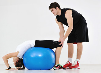 Image showing young people group in fitness club