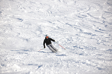 Image showing  skiing on on now at winter season