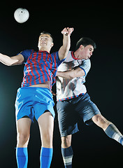 Image showing football players in competition for the ball