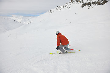 Image showing  skiing on on now at winter season