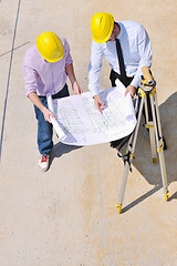 Image showing Team of architects on construciton site