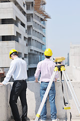 Image showing Team of architects on construciton site