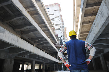 Image showing hard worker on construction site