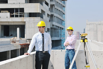 Image showing Team of architects on construciton site