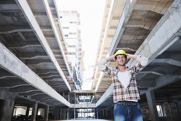 Image showing hard worker on construction site