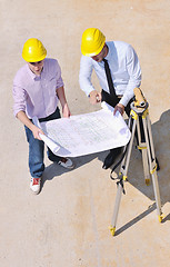 Image showing Team of architects on construciton site