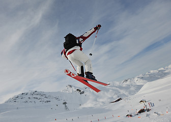 Image showing extreme freestyle ski jump