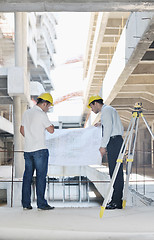 Image showing Team of architects on construciton site