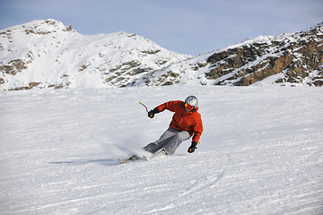 Image showing  skiing on on now at winter season