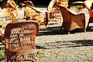 Image showing cane furninture and dishes