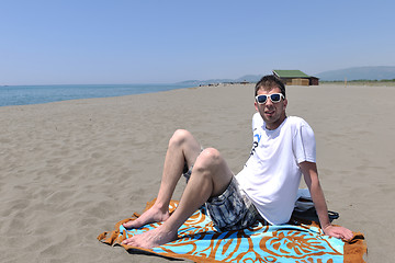 Image showing man relax on beach