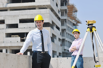 Image showing Team of architects on construciton site