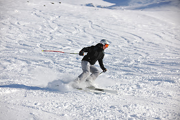 Image showing  skiing on on now at winter season