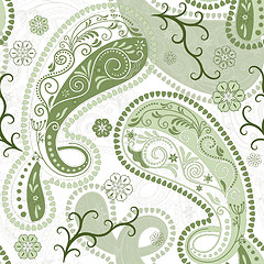 Image showing Green-white seamless pattern