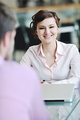 Image showing young business woman on meeting