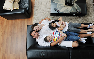 Image showing young family at home