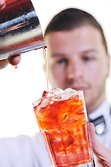 Image showing barman portrait isolated on white background