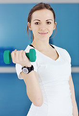 Image showing woman fitness workout with weights