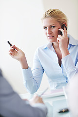 Image showing young business woman on meeting